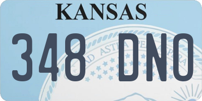 KS license plate 348DNO