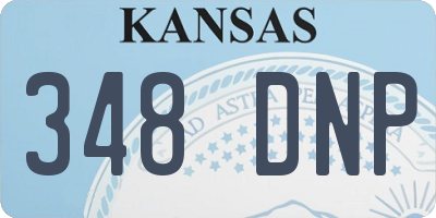 KS license plate 348DNP