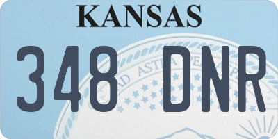 KS license plate 348DNR