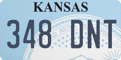 KS license plate 348DNT