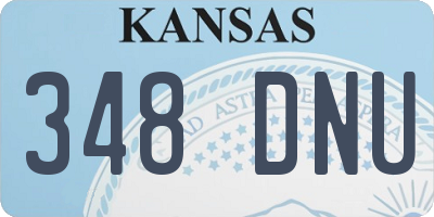 KS license plate 348DNU