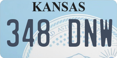 KS license plate 348DNW