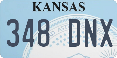KS license plate 348DNX