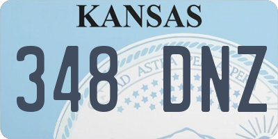 KS license plate 348DNZ