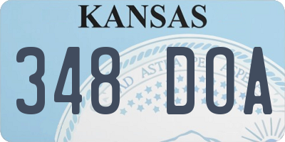 KS license plate 348DOA