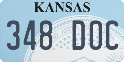 KS license plate 348DOC