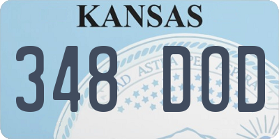 KS license plate 348DOD