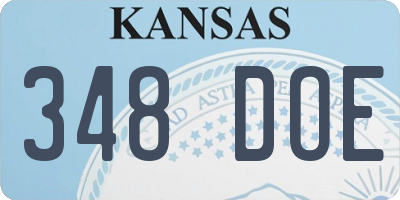 KS license plate 348DOE