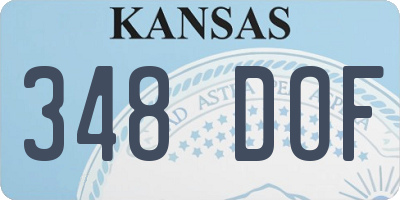 KS license plate 348DOF