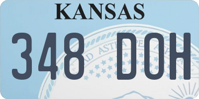 KS license plate 348DOH