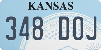 KS license plate 348DOJ