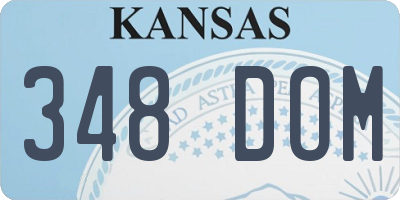 KS license plate 348DOM
