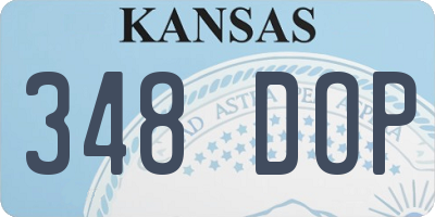 KS license plate 348DOP