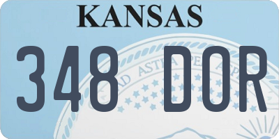 KS license plate 348DOR