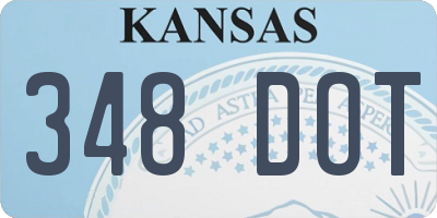 KS license plate 348DOT
