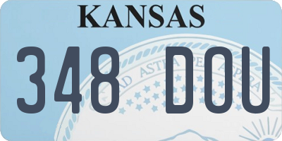 KS license plate 348DOU