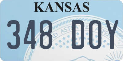 KS license plate 348DOY