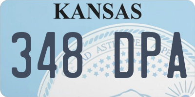 KS license plate 348DPA