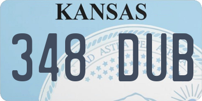 KS license plate 348DUB