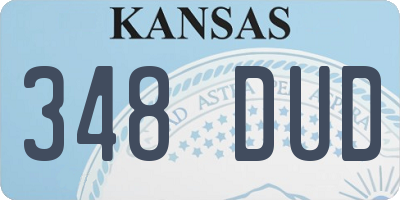 KS license plate 348DUD