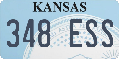 KS license plate 348ESS