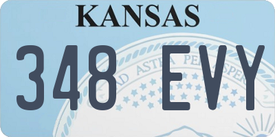 KS license plate 348EVY