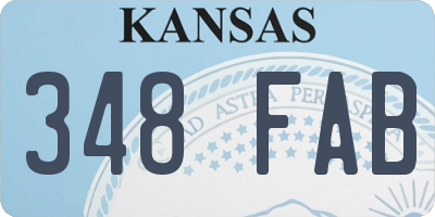 KS license plate 348FAB