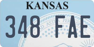 KS license plate 348FAE