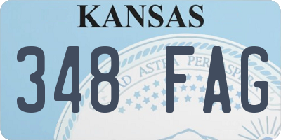KS license plate 348FAG