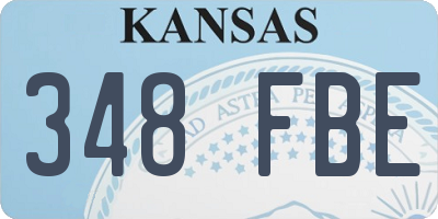 KS license plate 348FBE