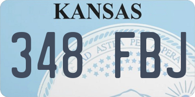 KS license plate 348FBJ