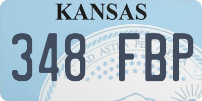 KS license plate 348FBP