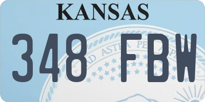 KS license plate 348FBW