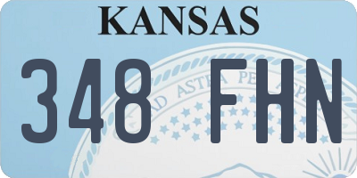 KS license plate 348FHN