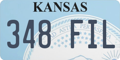 KS license plate 348FIL