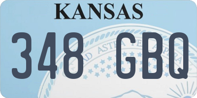 KS license plate 348GBQ