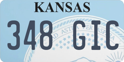 KS license plate 348GIC