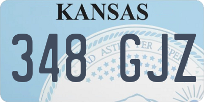 KS license plate 348GJZ