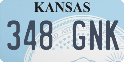 KS license plate 348GNK