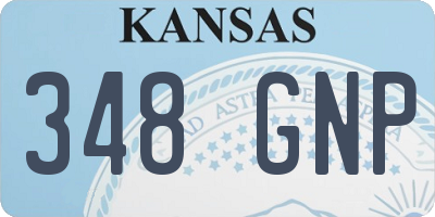 KS license plate 348GNP