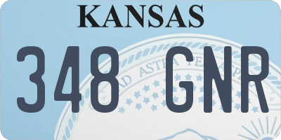 KS license plate 348GNR
