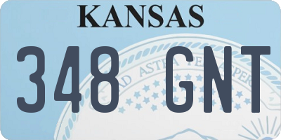 KS license plate 348GNT