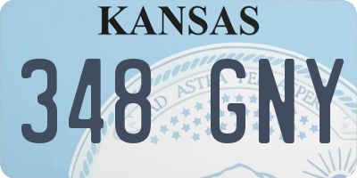 KS license plate 348GNY
