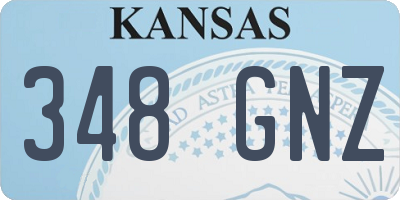 KS license plate 348GNZ