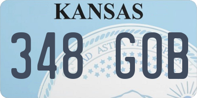 KS license plate 348GOB