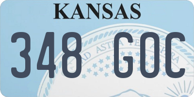 KS license plate 348GOC