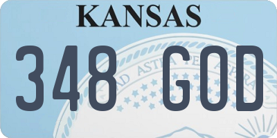 KS license plate 348GOD