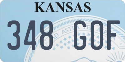 KS license plate 348GOF