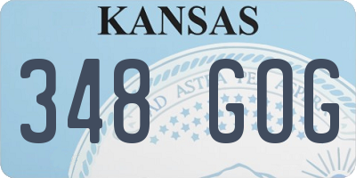 KS license plate 348GOG