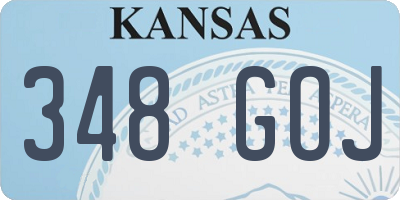 KS license plate 348GOJ